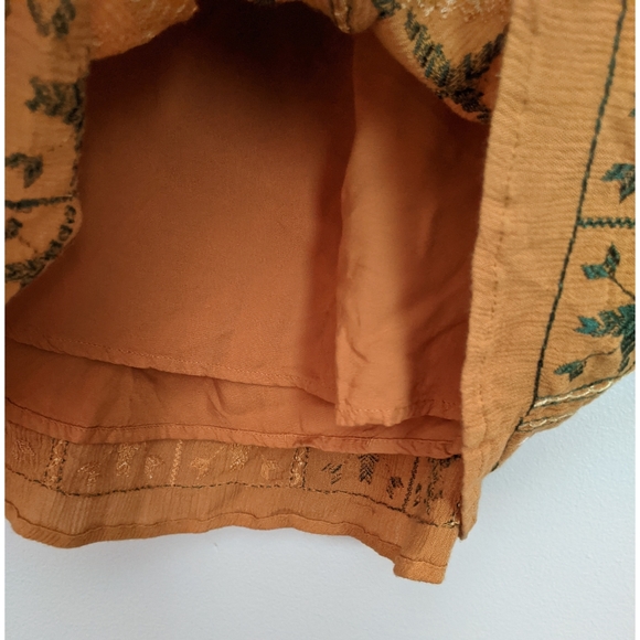 Free People Rhiannon Embroidered Mustard Mini - Picture 7 of 10